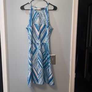 Ocean blue high neck summer dress